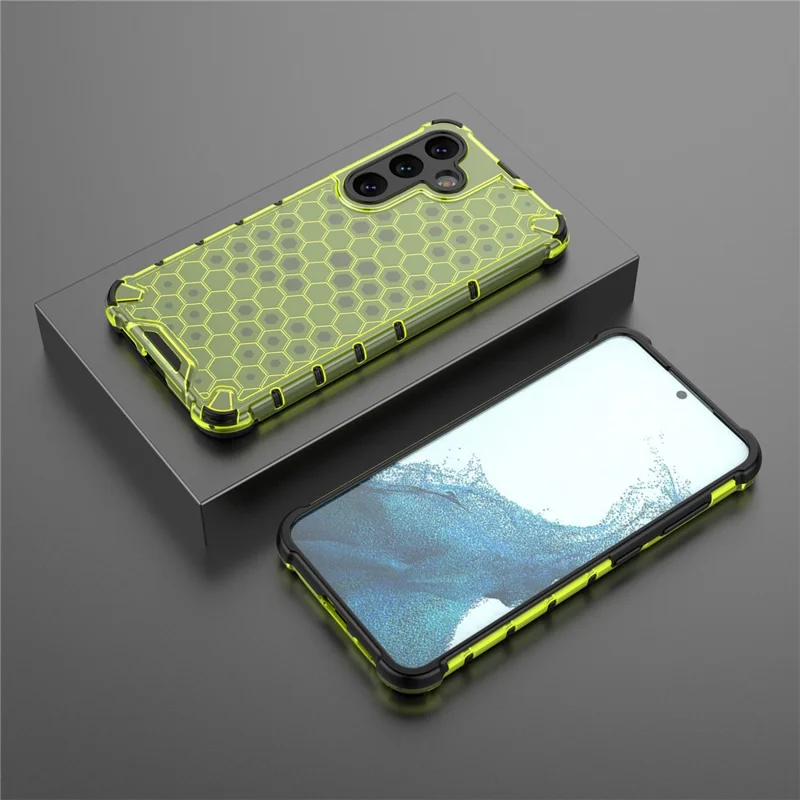 For Samsung Galaxy A26 5G Case PC+TPU Phone Cover Honeycomb Shape - Green