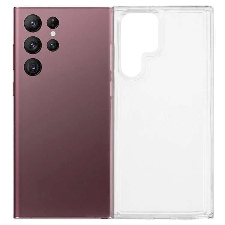 Custodia per Samsung Galaxy S22 Ultra 5G, trasparente HD, morbida in TPU, copertura posteriore del telefono, protezione airbag