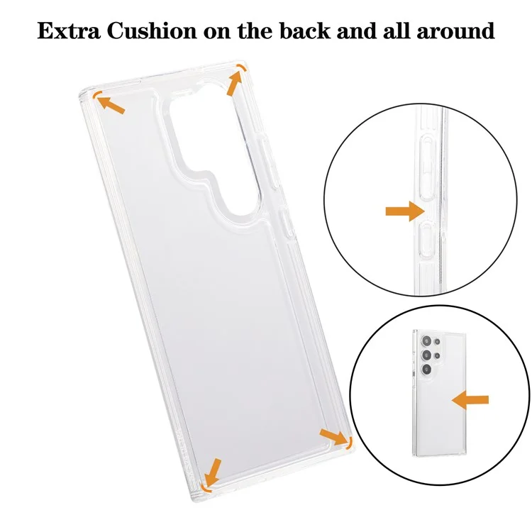 Coque pour Samsung Galaxy S25 Ultra, transparente et en TPU souple, avec protection anti-choc.