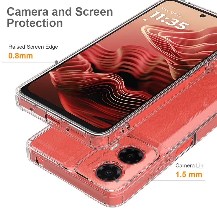 Für Motorola Moto G35 5G Klare Handyhülle TPU+Acryl stoßfeste Handyrückseite