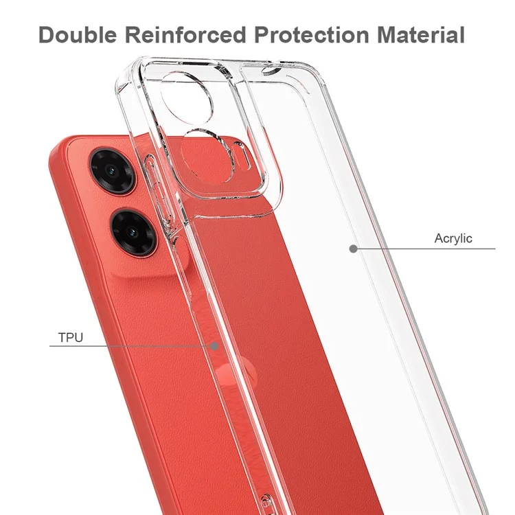 Für Motorola Moto G35 5G Klare Handyhülle TPU+Acryl stoßfeste Handyrückseite