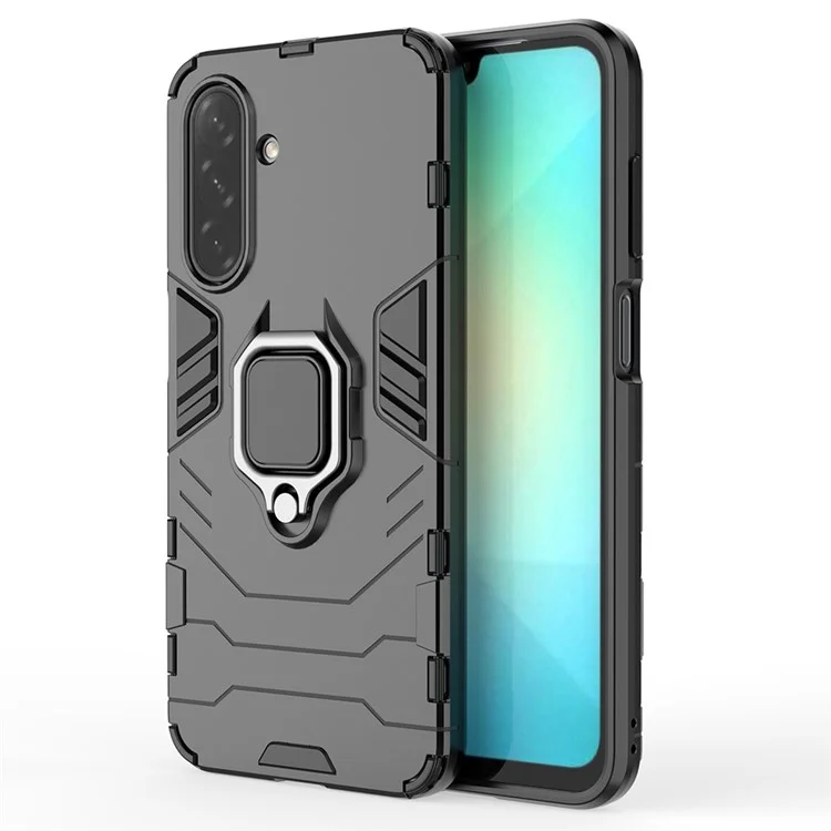 Coque de protection pour Samsung Galaxy A26 5G en PC+TPU avec support anneau - Noir