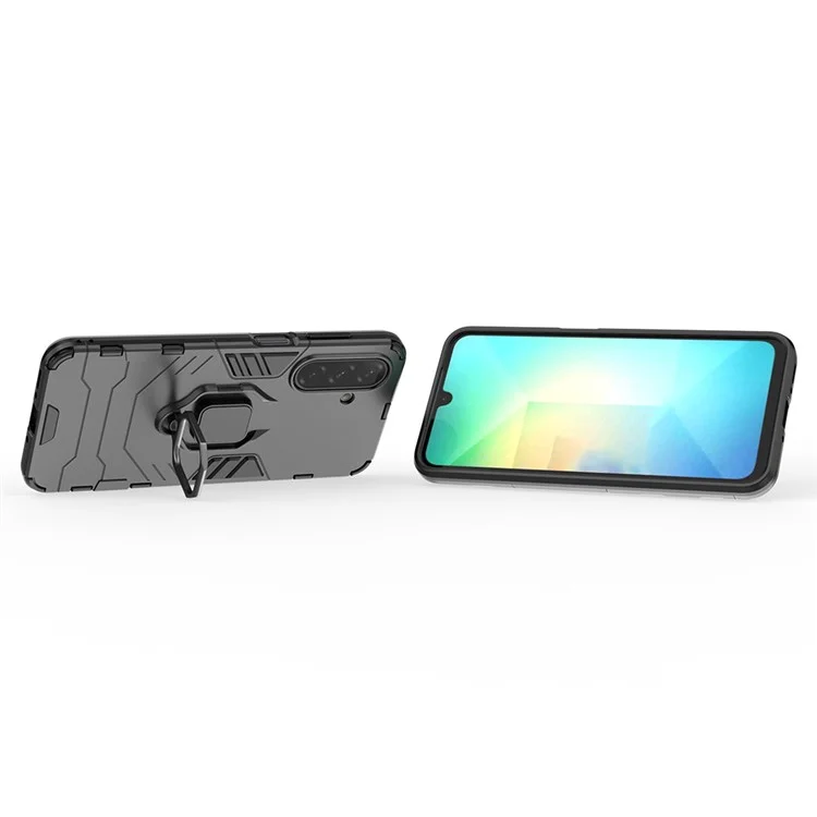 Coque de protection pour Samsung Galaxy A26 5G en PC+TPU avec support anneau - Noir