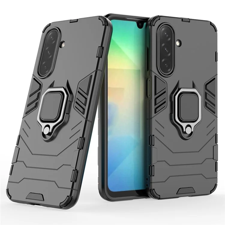 Coque de protection pour Samsung Galaxy A26 5G en PC+TPU avec support anneau - Noir