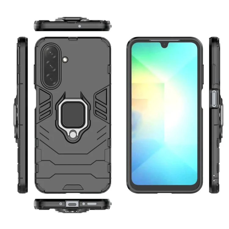 Coque de protection pour Samsung Galaxy A26 5G en PC+TPU avec support anneau - Noir