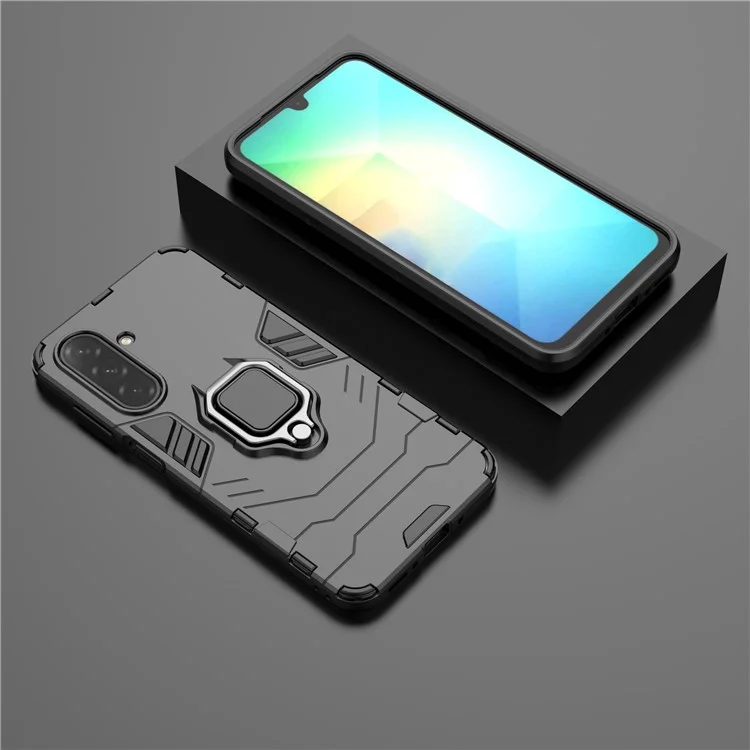 Coque de protection pour Samsung Galaxy A26 5G en PC+TPU avec support anneau - Noir