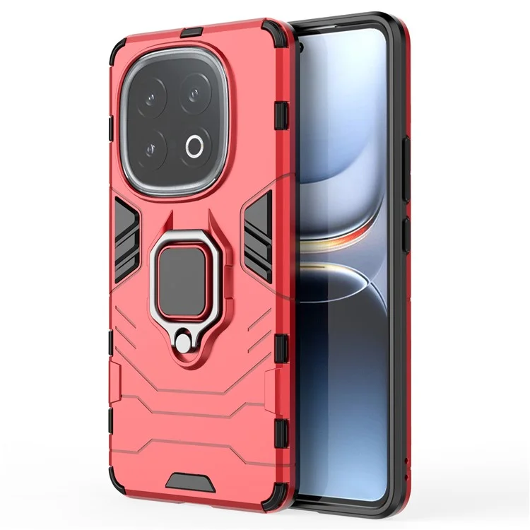 Capa para vivo iQOO 13 5G PC+TPU protetora com suporte de anel - Vermelha