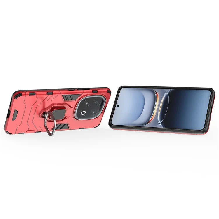 Capa para vivo iQOO 13 5G PC+TPU protetora com suporte de anel - Vermelha