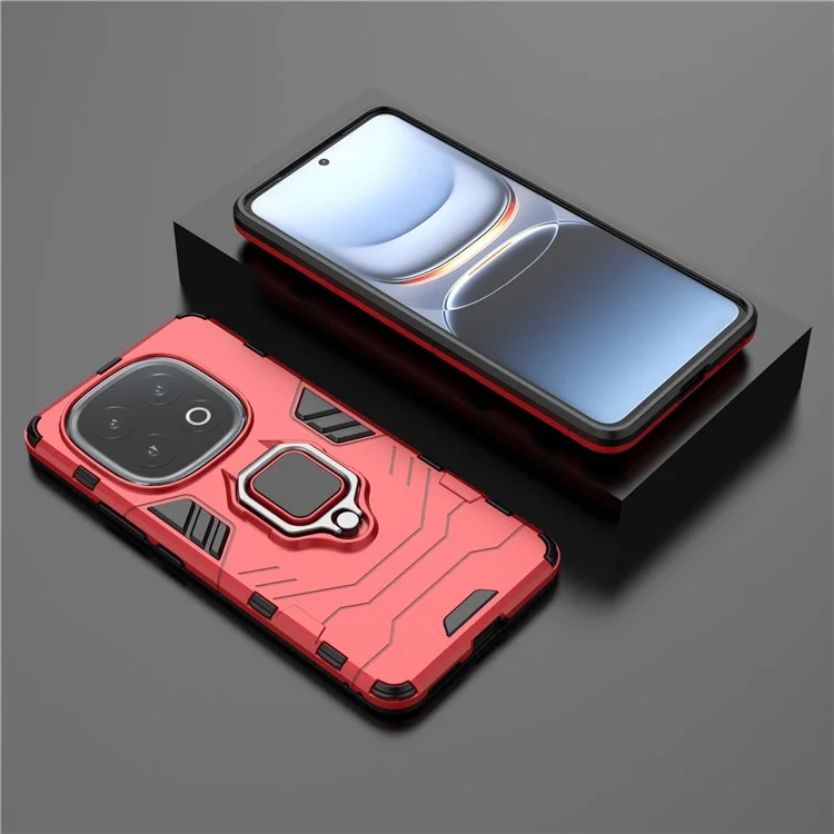 Capa para vivo iQOO 13 5G PC+TPU protetora com suporte de anel - Vermelha