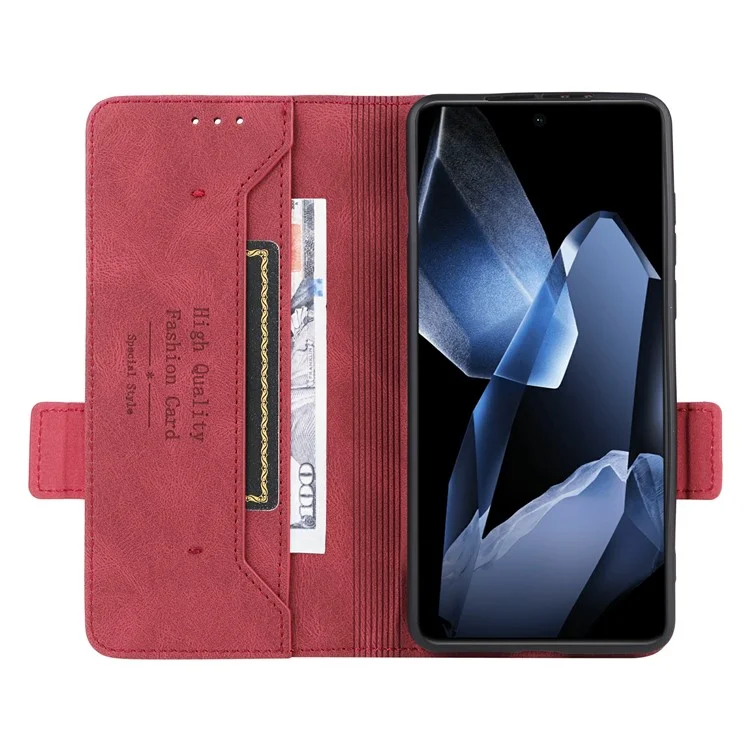 Für OnePlus 13 Hülle Leder Brieftasche Flip Handyhülle mit Hardware-Dekor - Rose