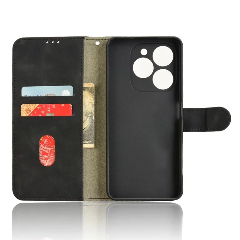 Étui en cuir pour Blackview Shark 9 5G, sensation de peau, anti-chute, portefeuille, étui à rabat pour téléphone - Noir