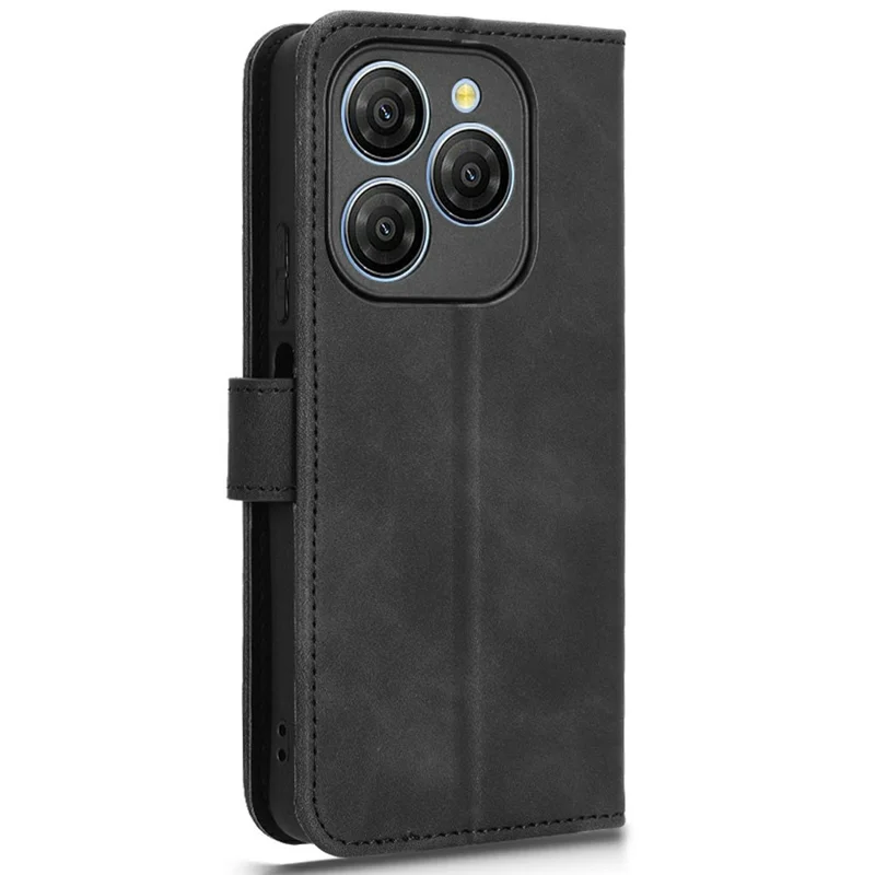 Étui en cuir pour Blackview Shark 9 5G, sensation de peau, anti-chute, portefeuille, étui à rabat pour téléphone - Noir