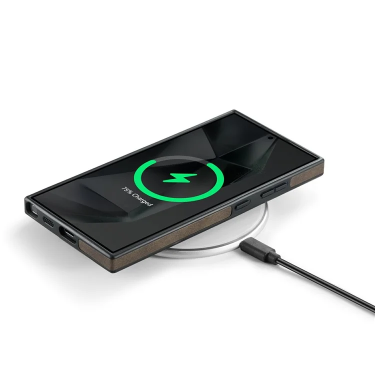 Étui magnétique MAGKING K1 Series pour Samsung Galaxy S25 Ultra en PC+TPU+Cuir PU - Café