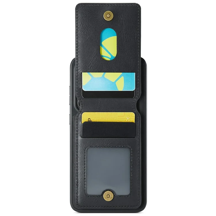 Capa magnética da série MAGKING K1 para Samsung Galaxy S25, de PC+TPU+PU, com porta-cartões - Preta