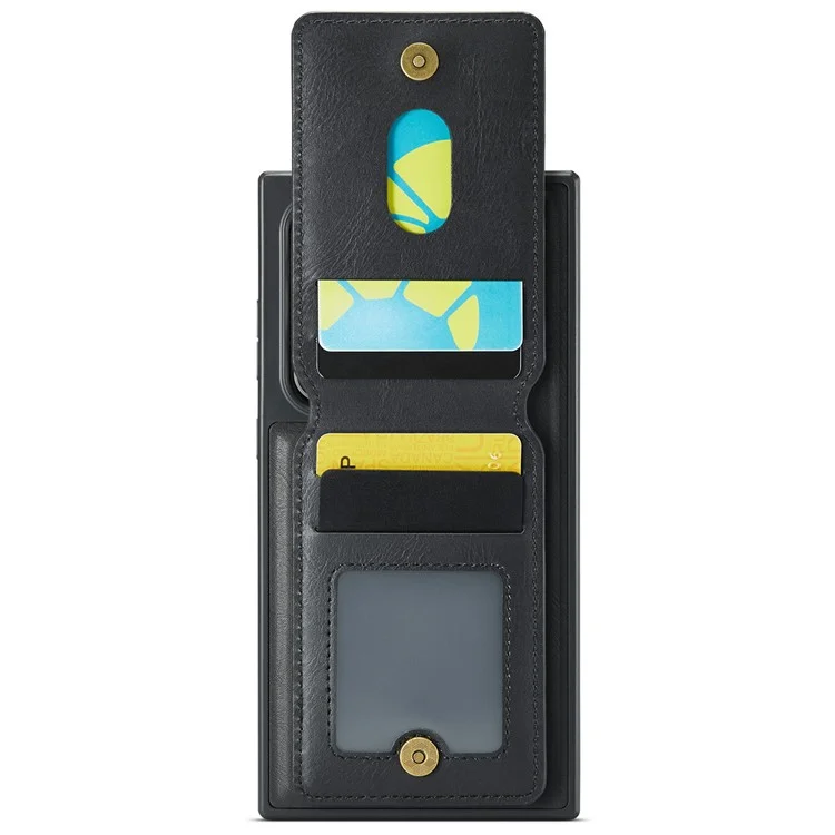 Capa magnética da série MAGKING K1 para Samsung Galaxy S25 Ultra, com suporte para cartão, feita de PC+TPU+PU - Preta