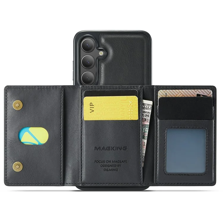 Funda para Samsung Galaxy S25+ de la serie MAGKING K2 compatible con MagSafe, de PC+TPU+PU - Negro