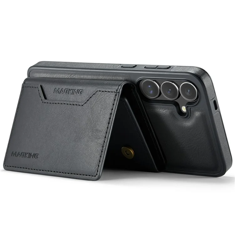 Funda para Samsung Galaxy S25+ de la serie MAGKING K2 compatible con MagSafe, de PC+TPU+PU - Negro