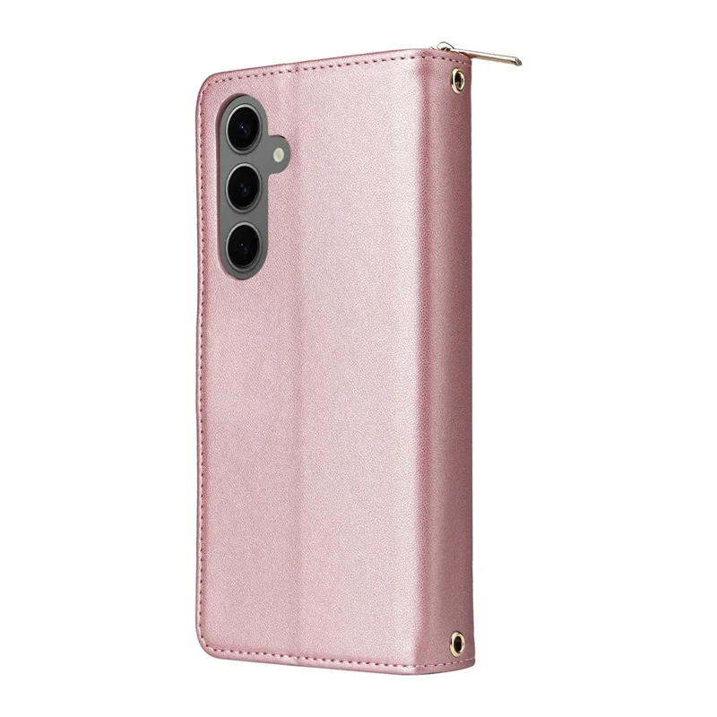 For Samsung Galaxy S25+ / S24+ Case Zipper Pocket PU Leather Cover with 9 Card Slots - Rose Gold

Для Samsung Galaxy S25+ / S24+ Чехол с застежкой-молнией и карманом из искусственной кожи с 9 слотами для карт - Розовое золото