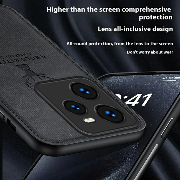 Étui pour Realme GT 7 Pro 5G, motif de cerf, texture en tissu, cuir PU hybride - Gris