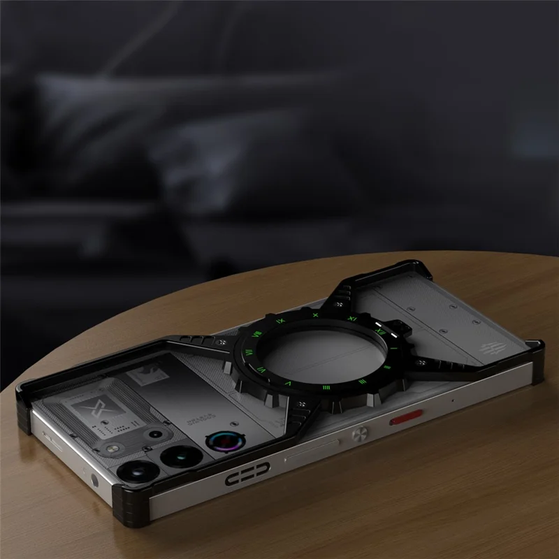 For ZTE nubia Red Magic 10 Pro+ 5G / 10 Pro 5G Case Magnetic Kickstand Aluminum Alloy+PC Bumper Phone Cover Heat Dissipation - Black