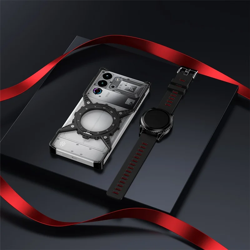 For ZTE nubia Red Magic 10 Pro+ 5G / 10 Pro 5G Case Magnetic Kickstand Aluminum Alloy+PC Bumper Phone Cover Heat Dissipation - Black