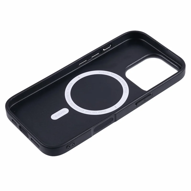X-LEVEL For iPhone 16 Pro Max Case Compatible with MagSafe PC+TPU+PU Phone Back Cover - Black