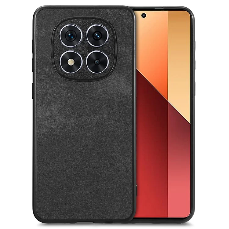 Capa para Xiaomi Redmi Note 14 Pro 5G, de couro retrô + TPU à prova de choques, Proteção de telefone - Preta
