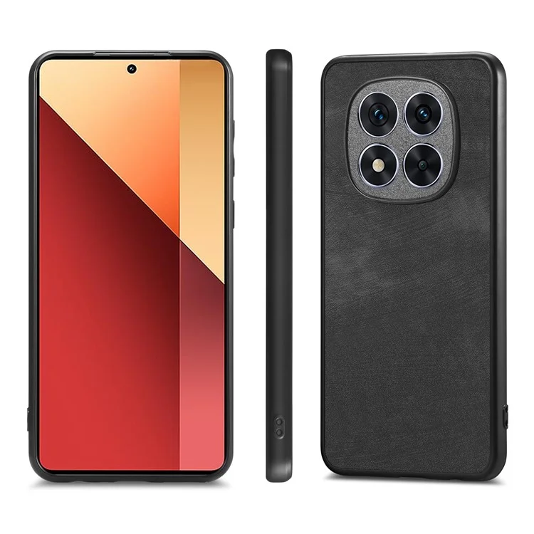 Capa para Xiaomi Redmi Note 14 Pro 5G, de couro retrô + TPU à prova de choques, Proteção de telefone - Preta