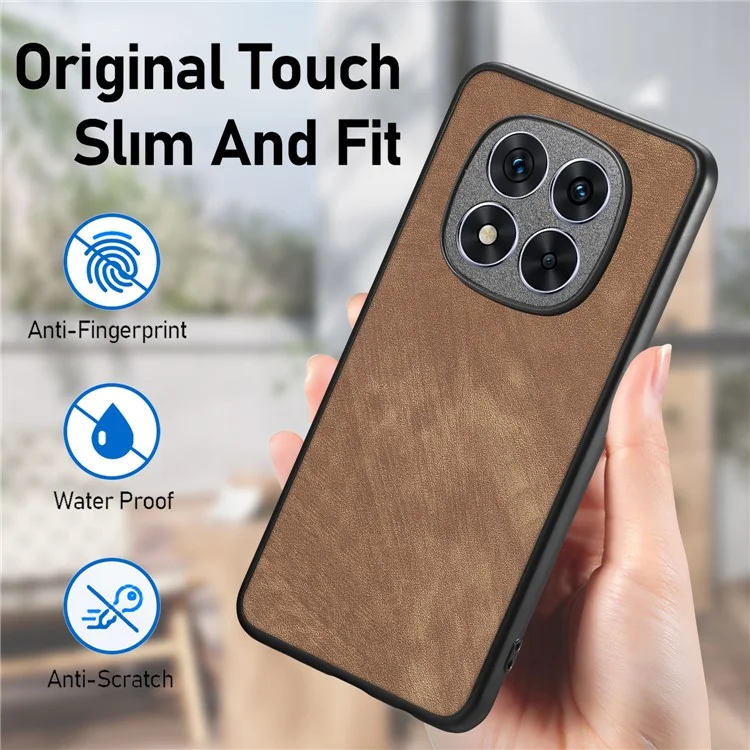 Capa para Xiaomi Redmi Note 14 Pro 5G, de couro retrô + TPU à prova de choques, Proteção de telefone - Preta