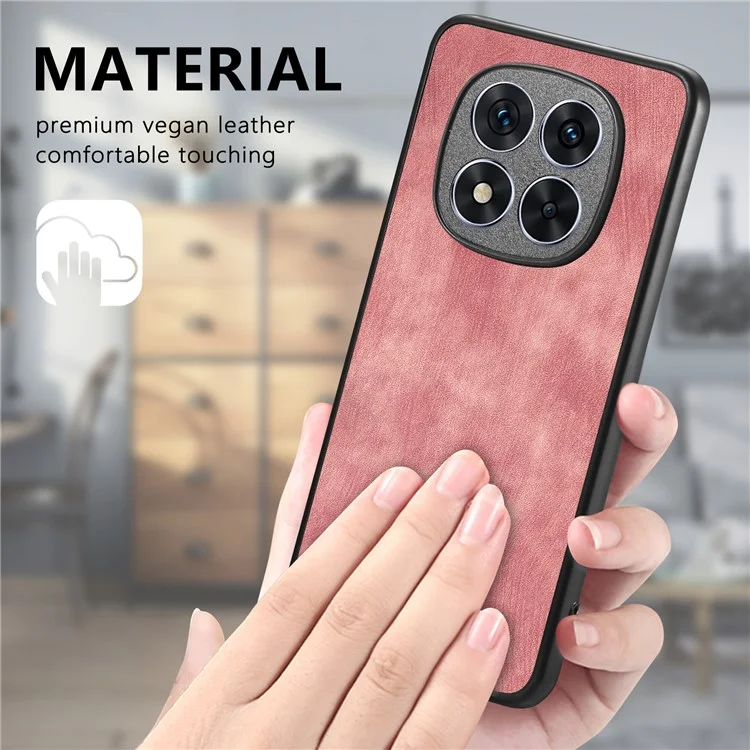 Capa para Xiaomi Redmi Note 14 Pro 5G, de couro retrô + TPU à prova de choques, Proteção de telefone - Preta