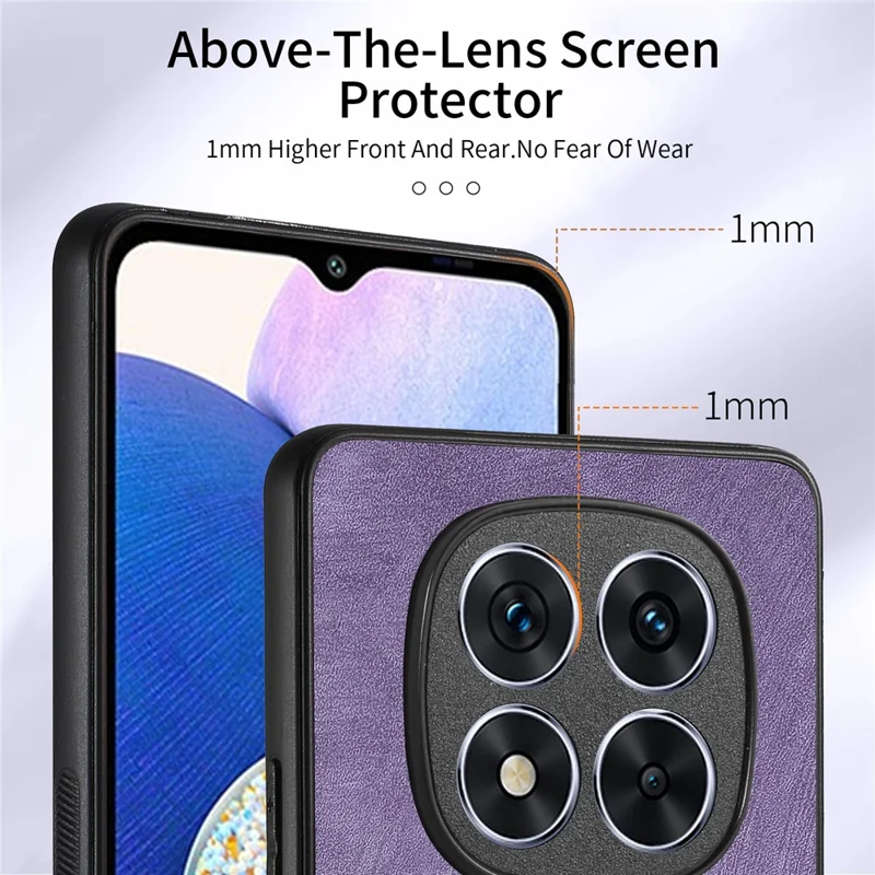 For Xiaomi Redmi Note 14 Pro 5G / Poco X7 5G Case Leather+TPU Back Cover with Card Slot Kickstand - Blue