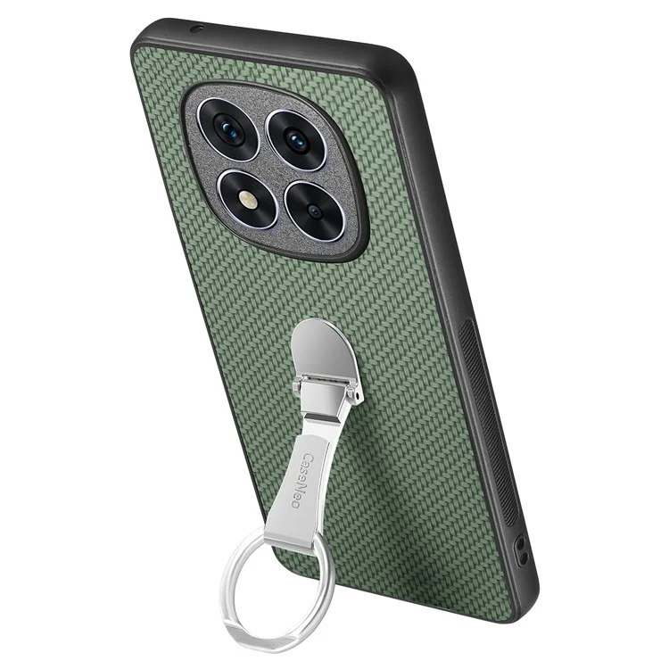 CASENEO C1-19 per Xiaomi Redmi Note 14 Pro+ 5G Custodia con supporto pieghevole Copertura posteriore in pelle con texture in fibra di carbonio - Verde