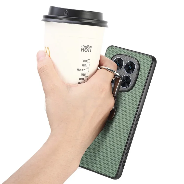 CASENEO C1-19 per Xiaomi Redmi Note 14 Pro+ 5G Custodia con supporto pieghevole Copertura posteriore in pelle con texture in fibra di carbonio - Verde