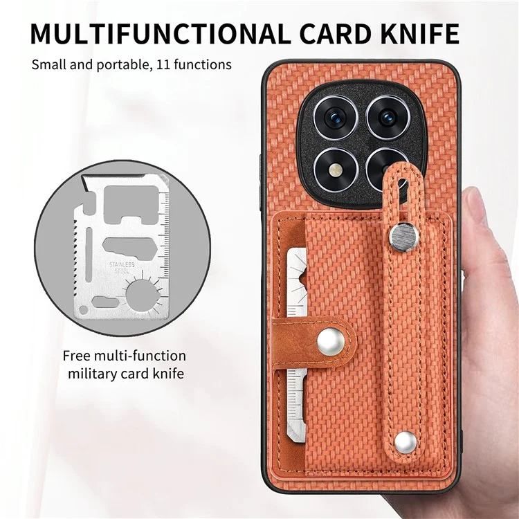 Étui pour Xiaomi Redmi Note 14 Pro+ 5G avec porte-cartes, dragonne et revêtement en cuir - Vert