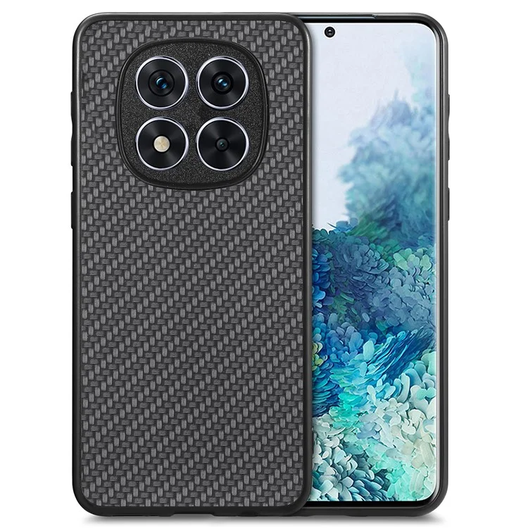 Custodia per Xiaomi Redmi Note 14 Pro+ 5G in fibra di carbonio, texture in PU+PC+TPU - Nero