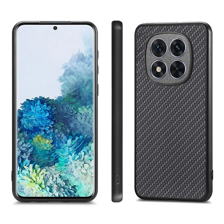 Custodia per Xiaomi Redmi Note 14 Pro+ 5G in fibra di carbonio, texture in PU+PC+TPU - Nero