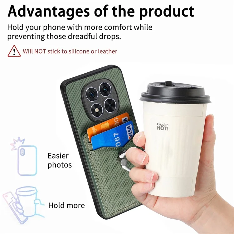 Custodia in pelle per Xiaomi Redmi Note 14 Pro+ 5G con slot per schede, supporto e anello di supporto - Nero