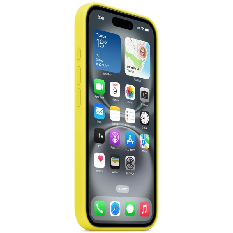 For iPhone 16 Compatible with MagSafe Liquid Silicone Phone Back Cover (No Logo) - Yellow