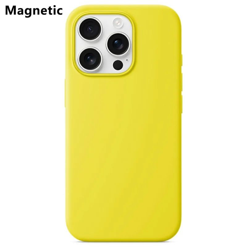 For iPhone 16 Pro Max Compatible with MagSafe Liquid Silicone Phone Back Cover (No Logo) - Yellow