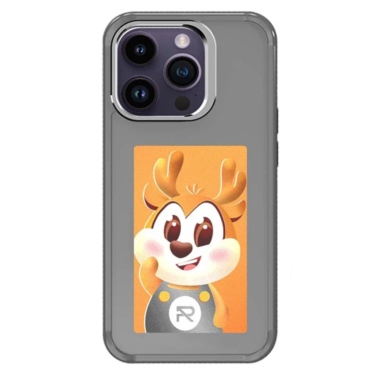 Für iPhone 15 Pro Max Smart E-Ink Handyhülle 4 Farben HD 3,97 Zoll Display NFC DIY anpassbarer Bildschirm - Grau