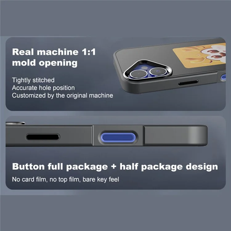 Für iPhone 16 Smart E-Ink Handyhülle 4 Farben HD 3,97 Zoll Display NFC DIY individualisierter Bildschirm - Schwarz