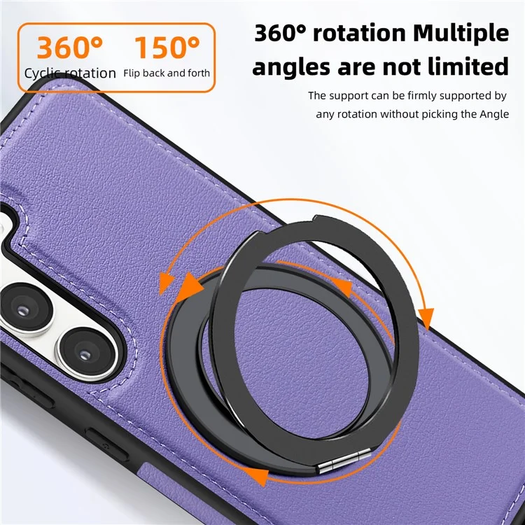 Capa magnética giratória com suporte para Samsung Galaxy S23, em couro PU + PC + TPU - Roxo