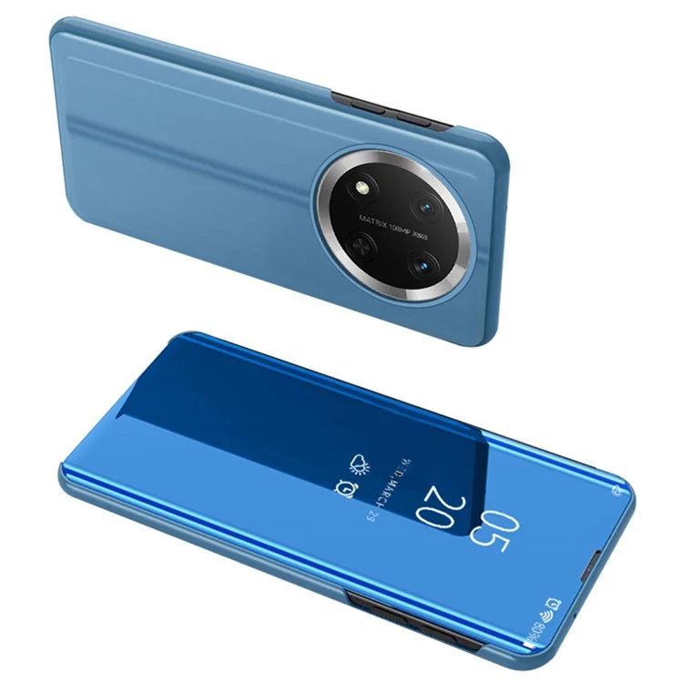 Für Honor X9c 5G / X60 Pro 5G Hülle Sichtfenster Ständer Leder Flip Handyhülle - Blau