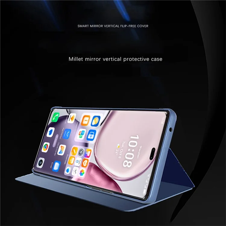 Für Honor X9c 5G / X60 Pro 5G Hülle Sichtfenster Ständer Leder Flip Handyhülle - Blau