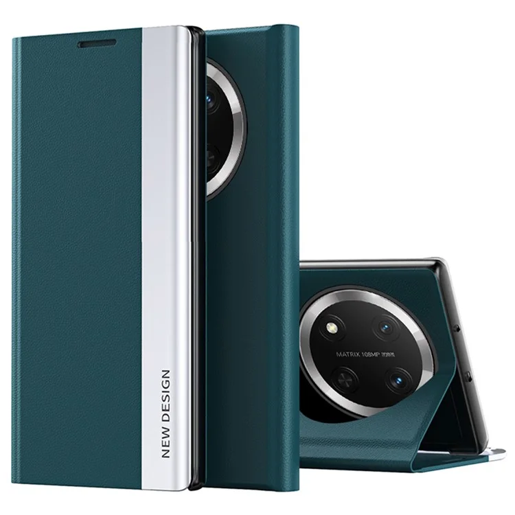 For Honor Magic7 Lite 5G / X9c 5G / X60 Pro 5G Case Anti-Drop Leather Phone Cover with Stand - Green