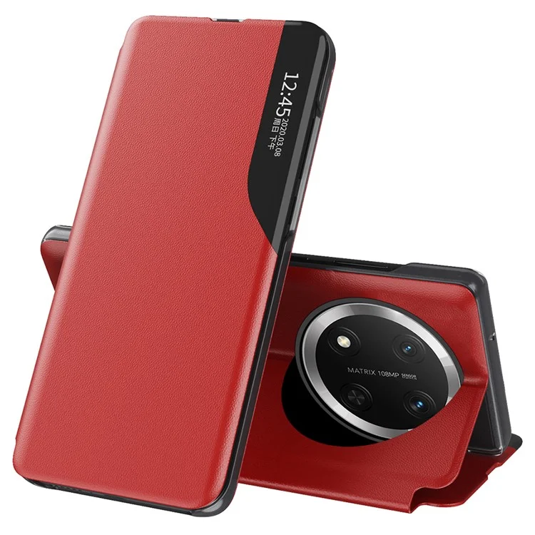 For Honor Magic7 Lite 5G / X9c 5G / X60 Pro 5G Case Stand Full Protection Leather Phone Cover - Red