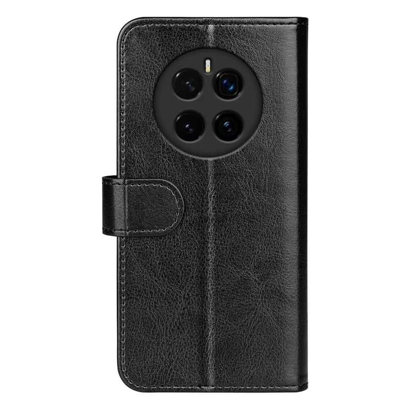 For Honor Magic7 5G Wallet Case Crazy Horse Texture Stand Leather Phone Cover - Schwarz