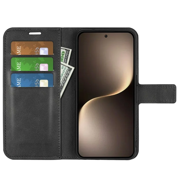 Étui de protection 5G Magic7 For Honor en cuir véritable à texture de veau anti-rayures - Noir