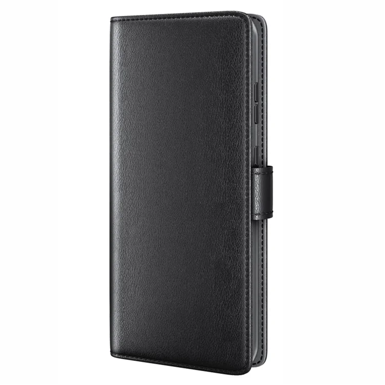 Capa para Samsung Galaxy A26 5G, em couro legítimo com divisão, tampa de carteira com espaço para cartão - Preta