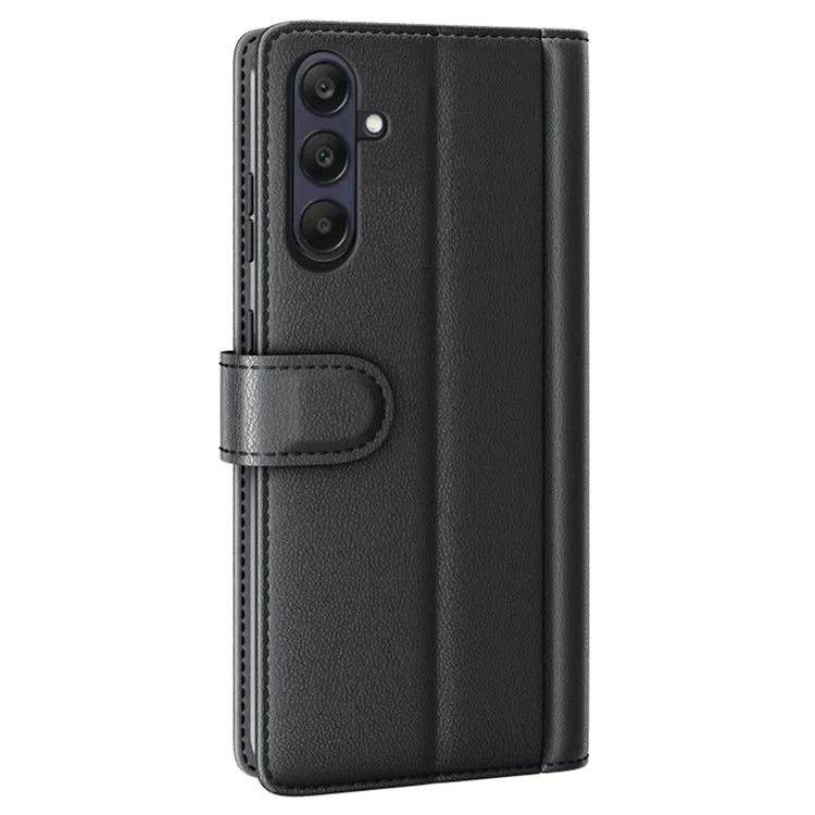 Capa para Samsung Galaxy A26 5G, em couro legítimo com divisão, tampa de carteira com espaço para cartão - Preta